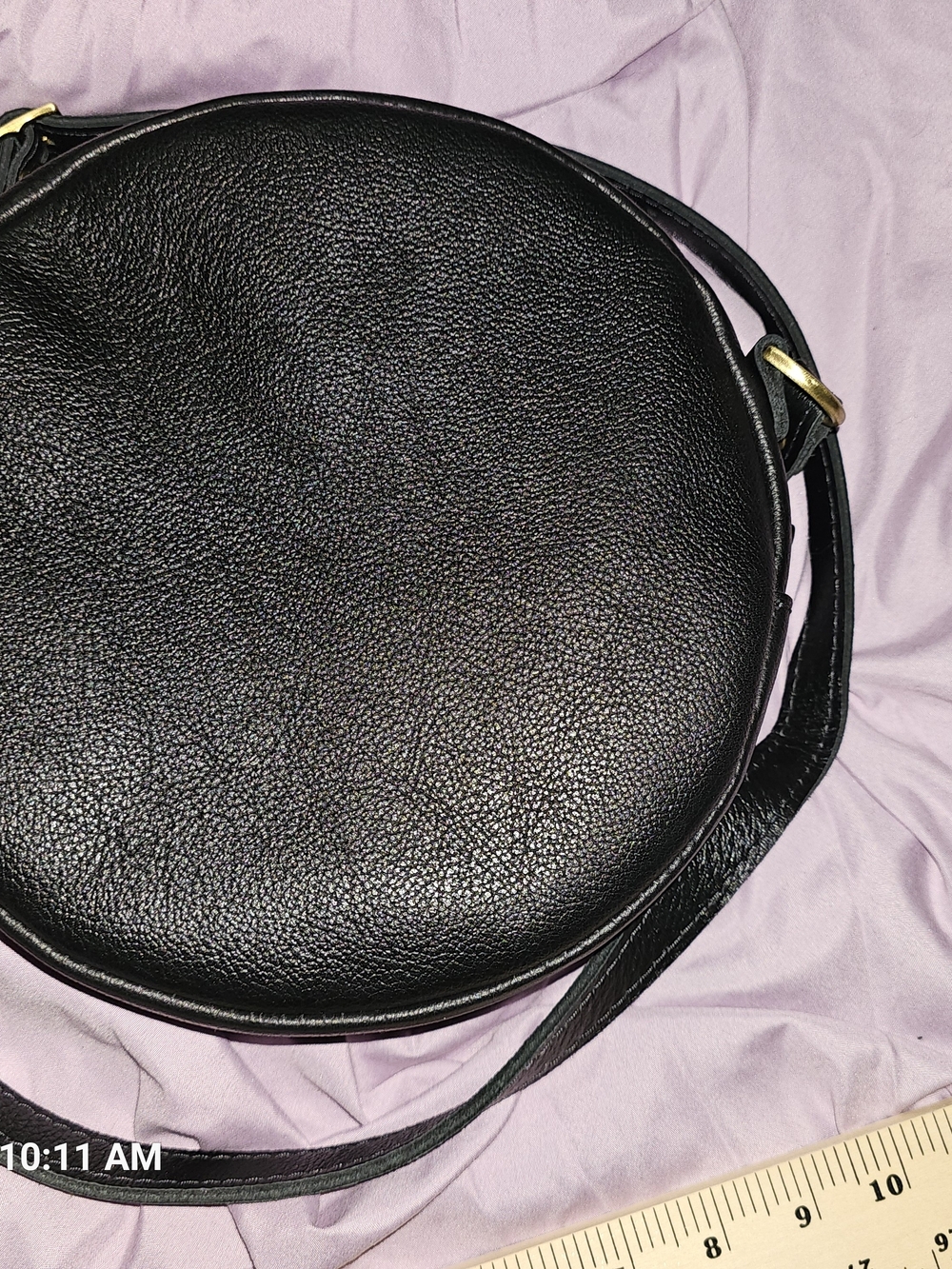 Portland Leather Black Pebble Circle Bag - Picture 2 of 7